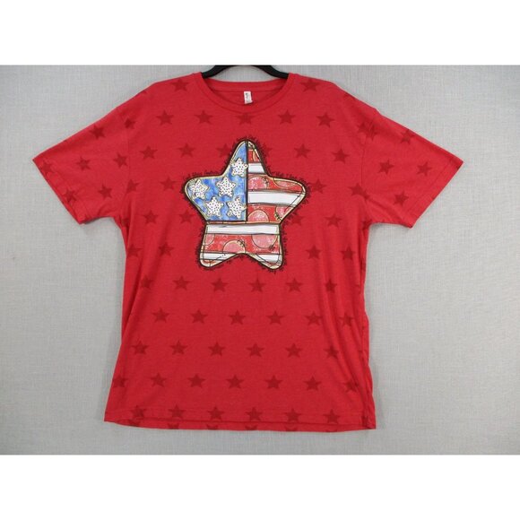 Love In Faith XL Red Star Graphic T-Shirt - Picture 1 of 9